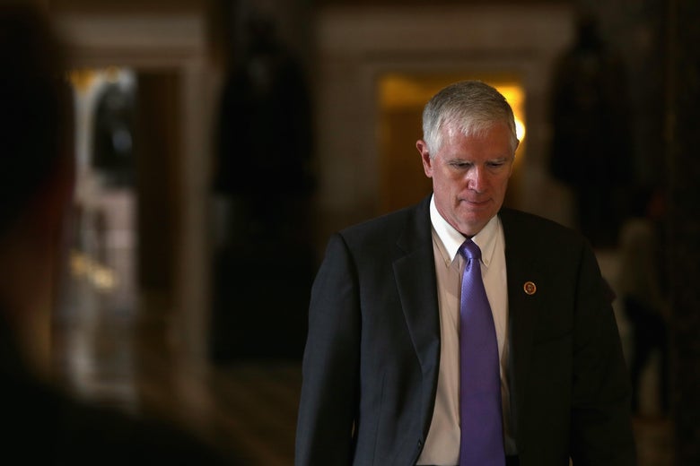 Rep. Mo Brooks walks through the capitol